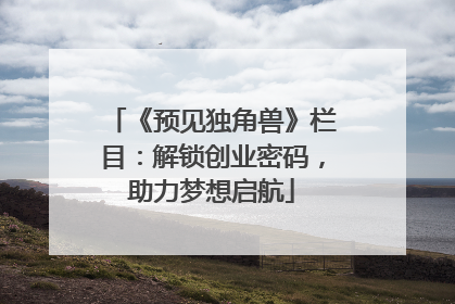 《预见独角兽》栏目：解锁创业密码，助力梦想启航