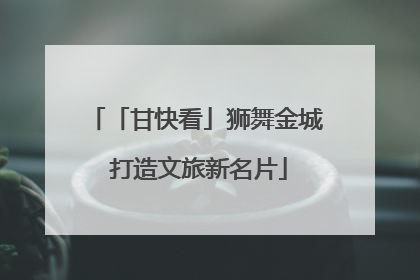 「甘快看」狮舞金城 打造文旅新名片