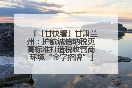 「甘快看」甘肃兰州：护航诚信纳税更高标准打造税收营商环境“金字招牌”