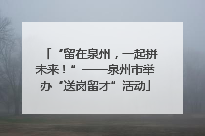 “留在泉州，一起拼未来！”——泉州市举办“送岗留才”活动