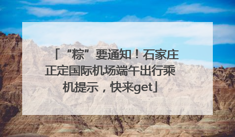 “粽”要通知！石家庄正定国际机场端午出行乘机提示，快来get
