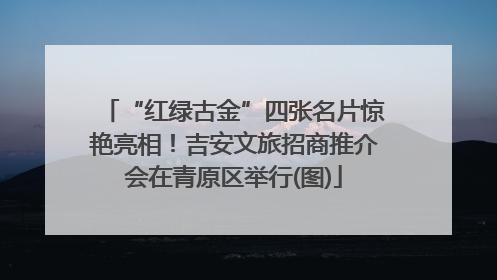 “红绿古金”四张名片惊艳亮相！吉安文旅招商推介会在青原区举行(图)