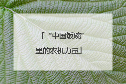 “中国饭碗”里的农机力量