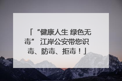 “健康人生 绿色无毒” 江岸公安带您识毒、防毒、拒毒！