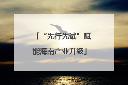 “先行先试”赋能海南产业升级