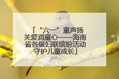 “六一”童声扬 关爱润童心——海南省各级妇联缤纷活动守护儿童成长