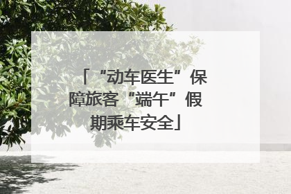 “动车医生”保障旅客“端午”假期乘车安全