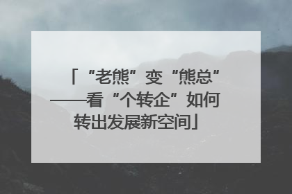 “老熊”变“熊总”——看“个转企”如何转出发展新空间