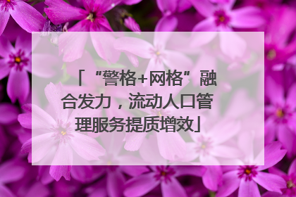 “警格+网格”融合发力，流动人口管理服务提质增效
