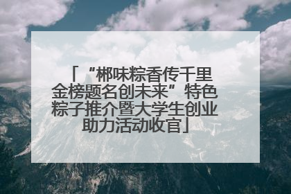 “郴味粽香传千里 金榜题名创未来”特色粽子推介暨大学生创业助力活动收官