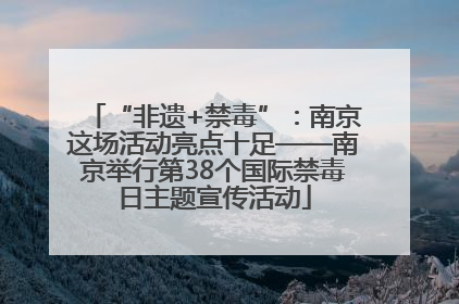 “非遗+禁毒”：南京这场活动亮点十足——南京举行第38个国际禁毒日主题宣传活动