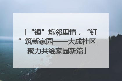 “锤”炼邻里情，“钉”筑新家园——大成社区聚力共绘家园新篇