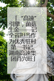 “高速”引擎，菌菇生金——记全省担当作为优秀驻村第一书记、湖南高速集团肖兴旺