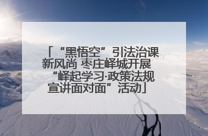 “黑悟空”引法治课新风尚 枣庄峄城开展“峄起学习·政策法规宣讲面对面”活动