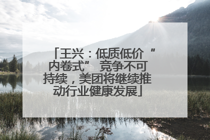 王兴：低质低价“内卷式” 竞争不可持续，美团将继续推动行业健康发展