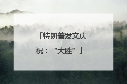 特朗普发文庆祝：“大胜”