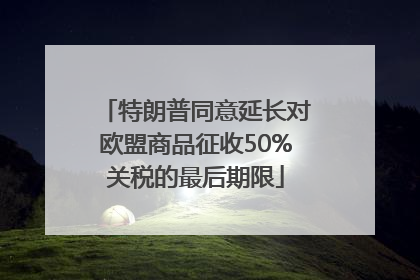 特朗普同意延长对欧盟商品征收50%关税的最后期限