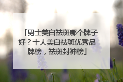 男士美白祛斑哪个牌子好？十大美白祛斑优秀品牌榜，祛斑封神榜