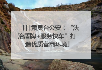甘肃灵台公安：“法治盾牌+服务快车”打造优质营商环境