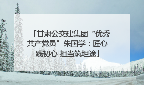 甘肃公交建集团“优秀共产党员”朱国学：匠心践初心 担当筑坦途