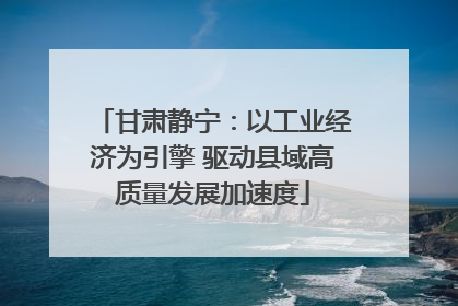 甘肃静宁：以工业经济为引擎 驱动县域高质量发展加速度