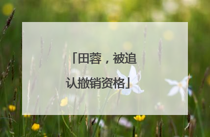 田蓉，被追认撤销资格