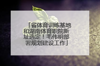 省体育训练基地和湖南体育职院新址选定！毛伟明部署规划建设工作