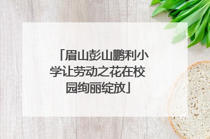 眉山彭山鹏利小学让劳动之花在校园绚丽绽放