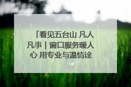 看见五台山 凡人凡事｜窗口服务暖人心 用专业与温情诠释责任担当