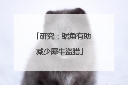 研究：锯角有助减少犀牛盗猎
