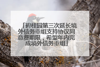 碧桂园第三次延长境外债务重组支持协议同意费期限，希望年内完成境外债务重组