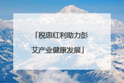 税惠红利助力彭艾产业健康发展