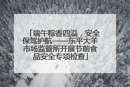 端午粽香四溢，安全保驾护航——东平大羊市场监管所开展节前食品安全专项检查