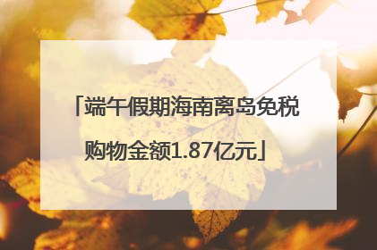 端午假期海南离岛免税购物金额1.87亿元