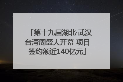 第十九届湖北·武汉台湾周盛大开幕 项目签约额近140亿元