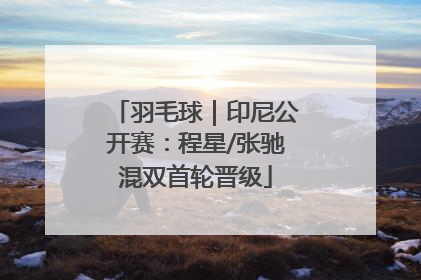 羽毛球｜印尼公开赛：程星/张驰混双首轮晋级