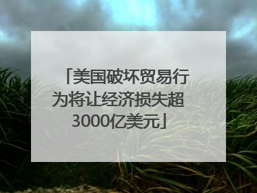 美国破坏贸易行为将让经济损失超3000亿美元