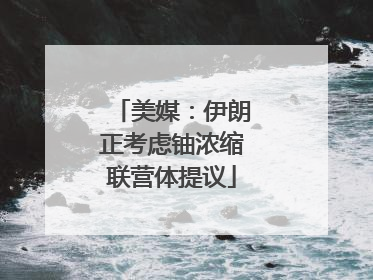 美媒：伊朗正考虑铀浓缩联营体提议