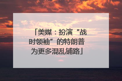 美媒：扮演“战时领袖”的特朗普为更多混乱铺路