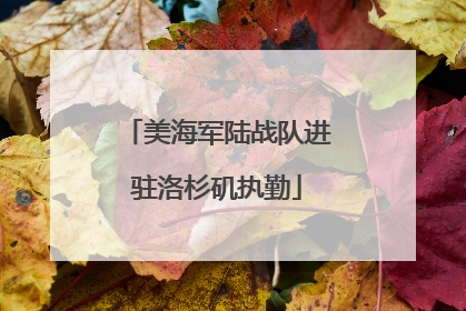 美海军陆战队进驻洛杉矶执勤