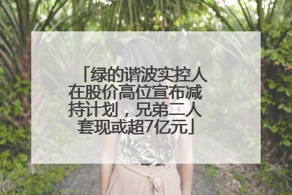 绿的谐波实控人在股价高位宣布减持计划，兄弟二人套现或超7亿元