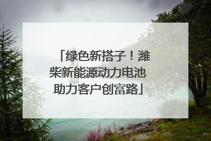 绿色新搭子！潍柴新能源动力电池助力客户创富路