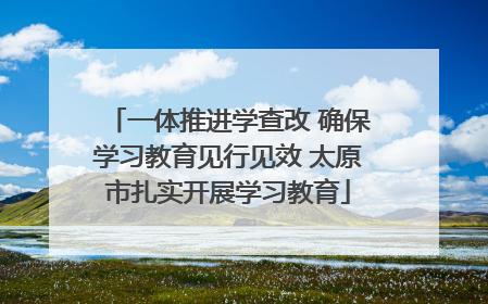 一体推进学查改 确保学习教育见行见效 太原市扎实开展学习教育