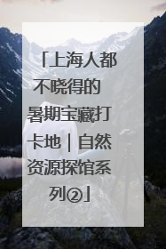 上海人都不晓得的 暑期宝藏打卡地｜自然资源探馆系列②