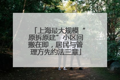 上海最大规模“原拆原建”小区回搬在即，居民与管理方先约法三章
