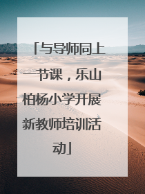 与导师同上一节课，乐山柏杨小学开展新教师培训活动
