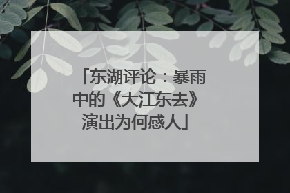东湖评论：暴雨中的《大江东去》演出为何感人