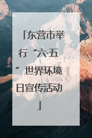 东营市举行“六·五”世界环境日宣传活动