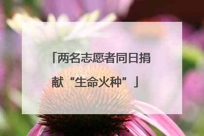 两名志愿者同日捐献“生命火种”