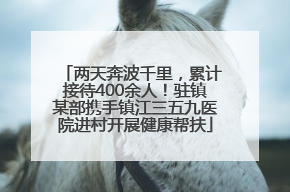 两天奔波千里，累计接待400余人！驻镇某部携手镇江三五九医院进村开展健康帮扶